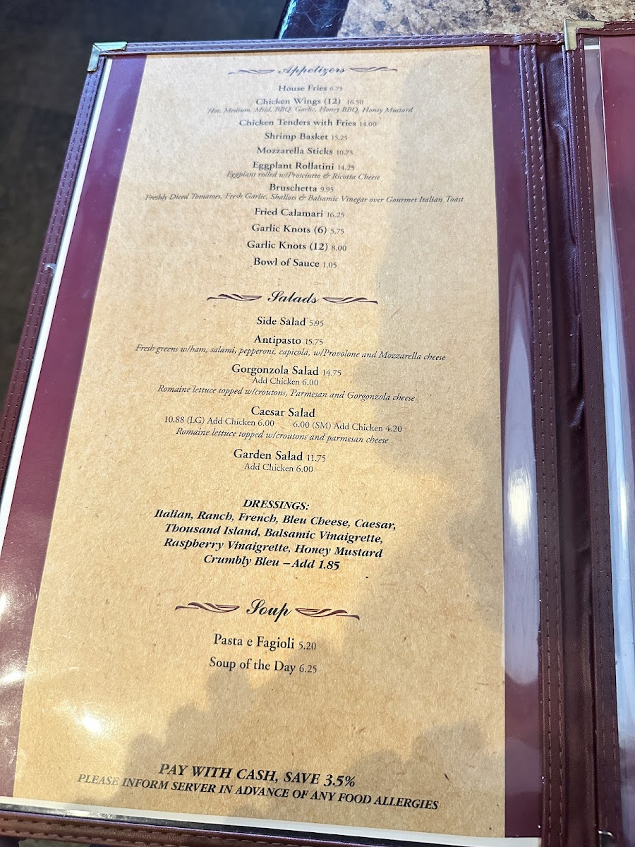 Menu Michelangelo's-1